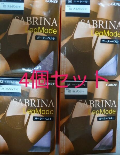 GUNZE SABRINA LeaMode ガーターベルト ブラウン 4個セット L