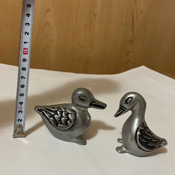 鳥の置物 2個セット インテリア 金属製