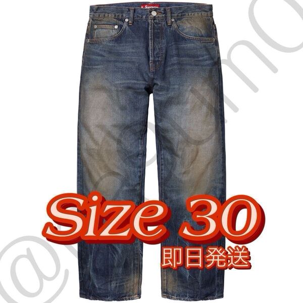 Supreme Distressed Loose Fit Selvedge Jean 30