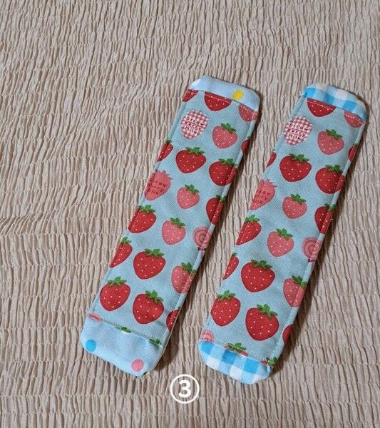 ハンドメイド 水筒紐カバー 肩紐カバー イチゴ スイーツ 2本セット ③