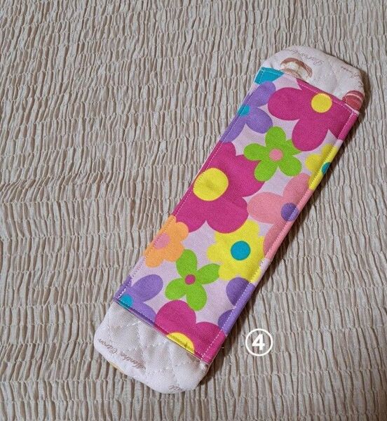 ハンドメイド 水筒紐カバー 肩紐カバー 花柄 太め ④