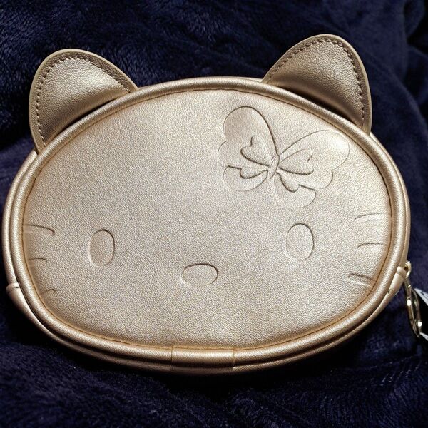 限定品ANNA SUI×KITTY50周年メモリアルコラボ コスメポーチ ベージュゴールド タグ付き未使用
