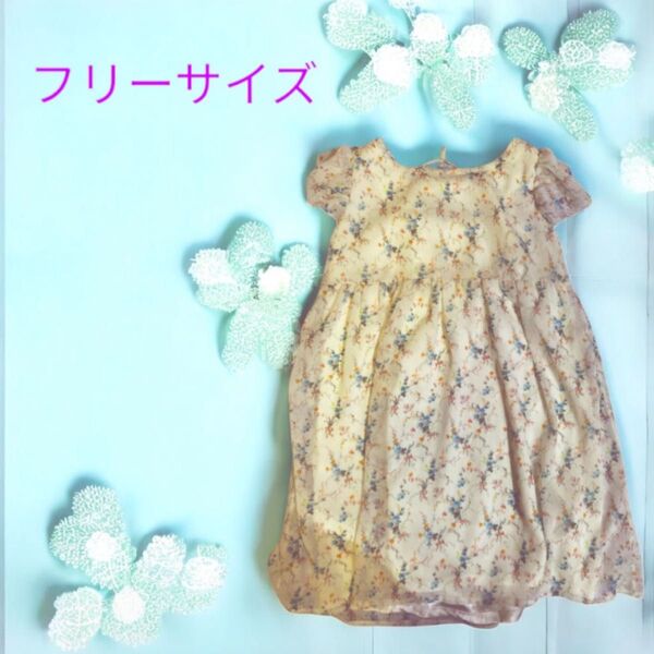 小花柄チュニック ワンピース トップス フリーサイズ