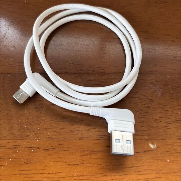 L字型 USBケーブル ホワイト