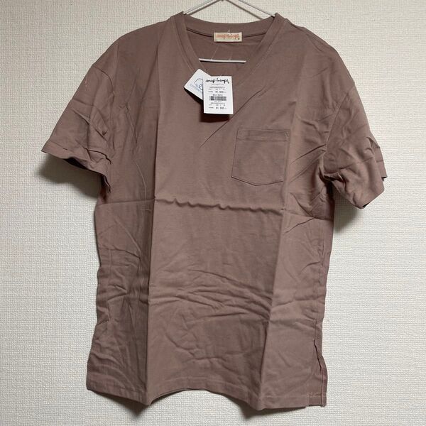 ANAPくすみピンク Vネック Tシャツ 新品 Tシャツ 半袖Tシャツ ポケットTシャツ 半袖