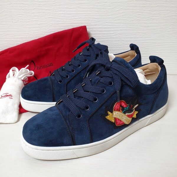 Christian Louboutin スエードハート スニーカー ネイビー 紺 39 1/2