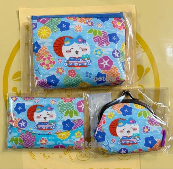 京都限定 ちいかわ 舞妓はん ポーチ がま口 ティッシュケース ハチワレ 合計 3点セット
