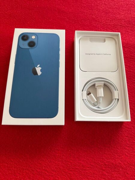 Apple iPhone13 BLUE 128GB 箱と純正新品 ケーブル