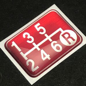 シフトパターンエンブレム 赤6速車用(右下リバース)6MT