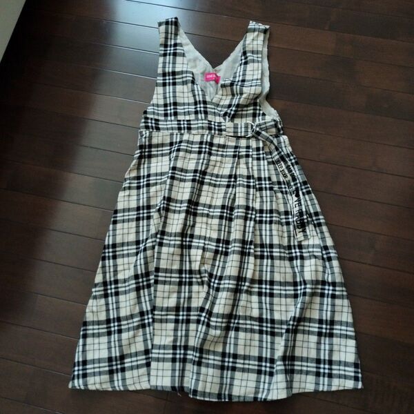 LOVE RABBIT チェック柄ジャンバースカート 150センチ