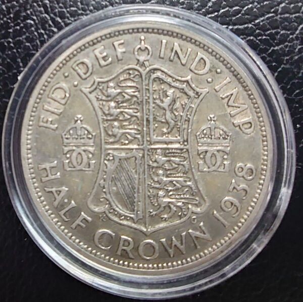 1938年 イギリス ハーフクラウン銀貨 ジョージ6世IND IMP銀貨 KM#856