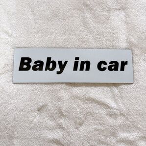 カーステッカー マグネット 車 in car 強粘着 耐水性 ホワイト