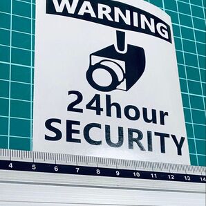 warning!24h セキュリティ ステッカー2(色変更可能)