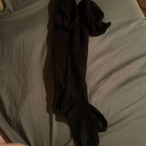 ニーハイ ハイソックス ブラック 黒 膝上 ホームクリーニング済 ニーハイソックス