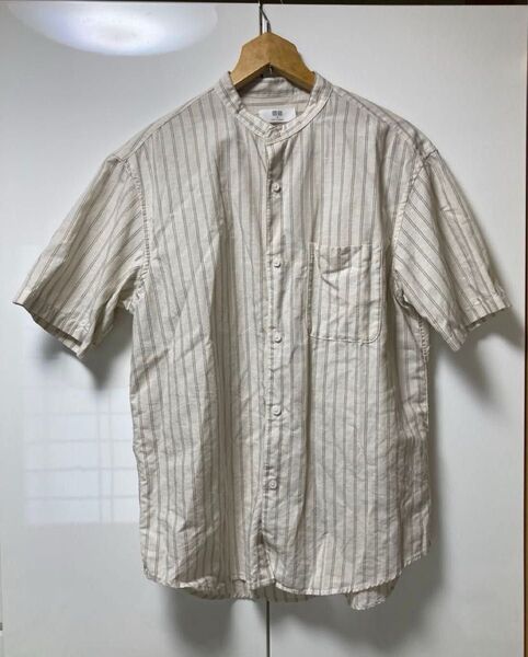 ユニクロ コットンリネンスタンドカラーシャツ スタンドカラーシャツ リネンシャツ M