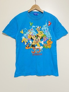 ★ TOKYO Disney RESORT 30 THE HAPPINESS YEAR ディズニー 半袖Tシャツ 青 ブルー S シンデレラ城バック ミッキー ミニー 勢揃い