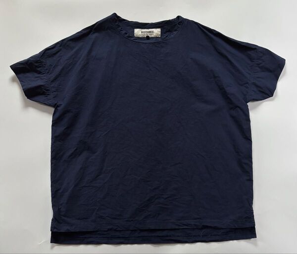 BASISBROEK ベルギー製 コットンシルク半袖Tシャツ 3 ネイビー