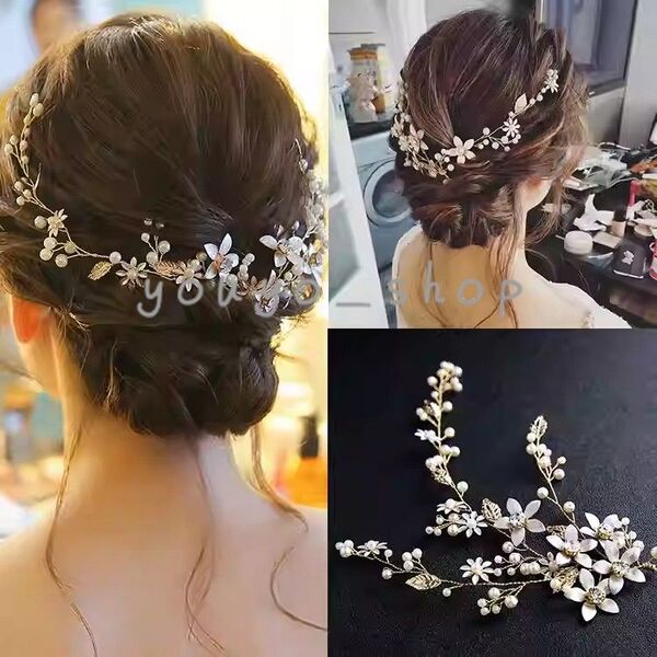 ヘアアクセサリー 髪飾り 編み込み風 ヘアピン ヘアシュシュ 結婚式 入学式 入園式 ヘアアレンジ ヘッドドレス