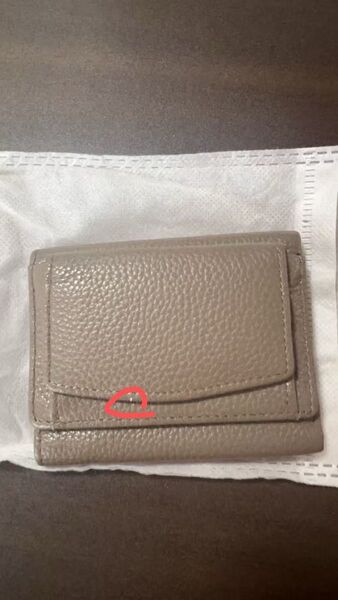 【訳あり】本牛革ミニ財布 三つ折りミニ財布 グレー