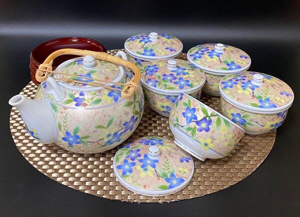 茶托付蓋番茶器 茶器セット 急須 湯飲み 湯呑み 湯のみ 茶托 未使用品