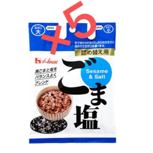 ハウス食品「ごま塩」42g×5袋 詰め替え ふりかけ