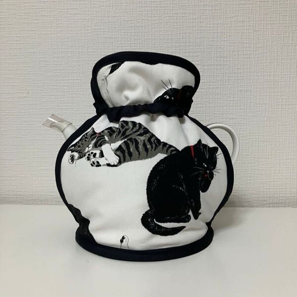 ティーコジー ティーポットカバー ティーコゼー tea cosy ハンドメイド ねこ キャット