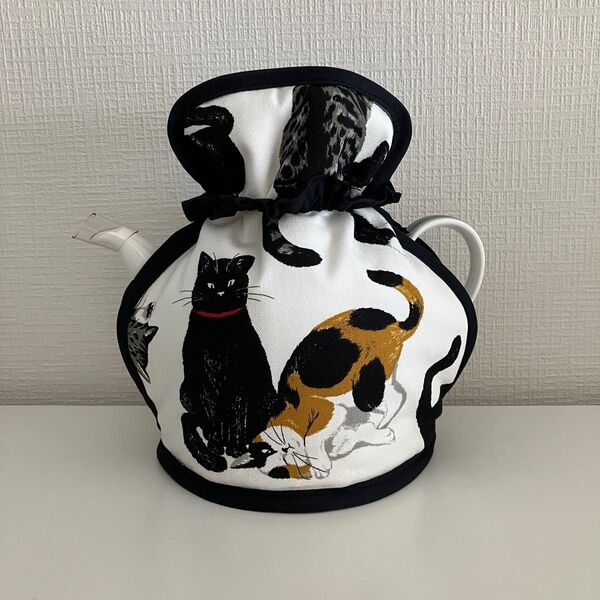 ティーコジー ティーポットカバー ティーコゼー tea cosy ハンドメイド ねこ柄② キャット