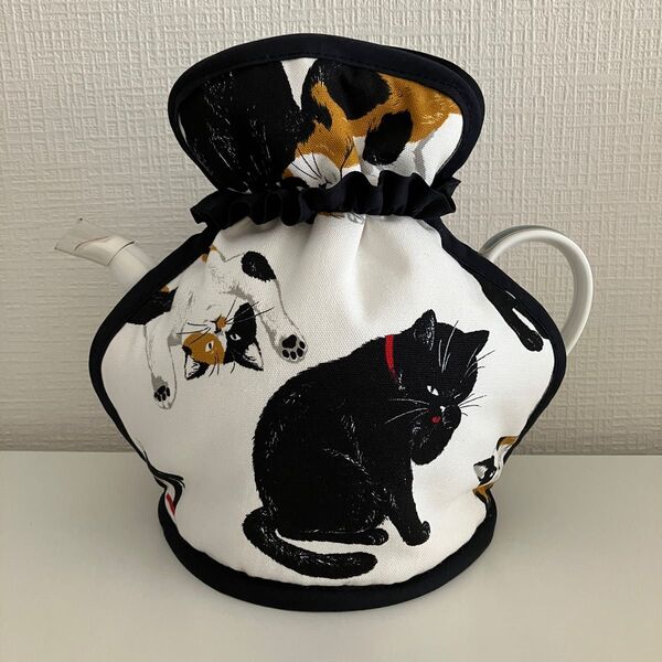 ティーコジー ティーポットカバー ティーコゼー tea cosy ハンドメイド ねこ③ キャット
