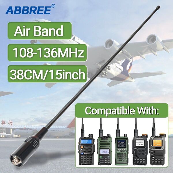 UV-K5シリーズやUV-5Rシリーズ等に使用出来る、 ABBREE AM-771 高感度エアーバンド専用フレキシブルアンテナ