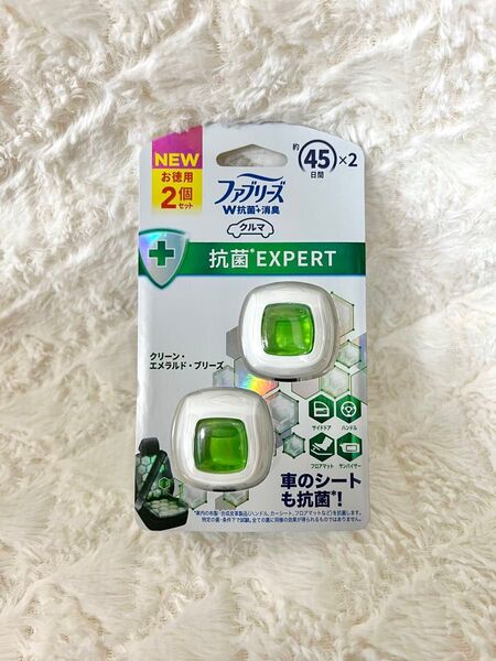 車用 ファブリーズ W抗菌+消臭 クリーンエメラルドプリーズ 2個セット