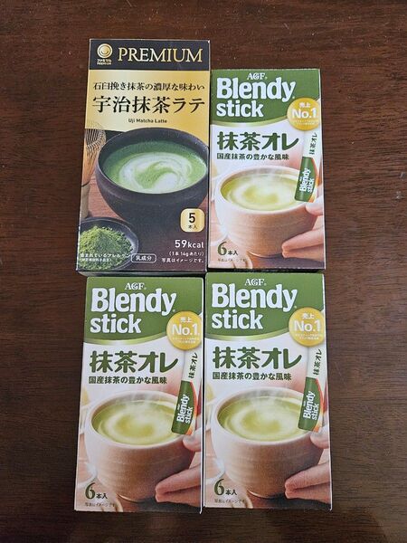 ファミマルPREMIUM 宇治抹茶ラテ+AGF ブレンディ 抹茶オレ3箱 計4箱セット まとめ売り