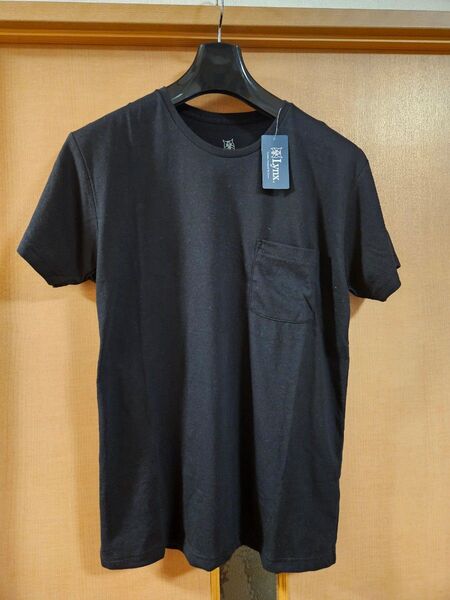 リンクス 半袖Tシャツ クルーネック ブラック 無地 Mサイズ
