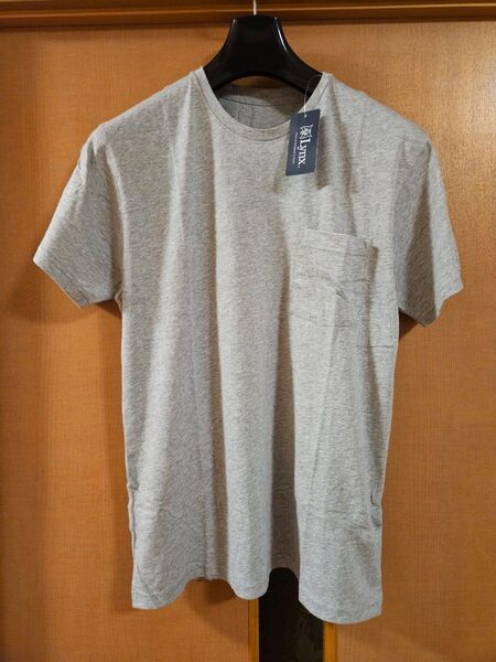 リンクス 半袖Tシャツ クルーネック グレー 無地 Mサイズ