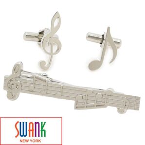 新品 SWANK スワンク 音楽 ネクタイピン カフス セット