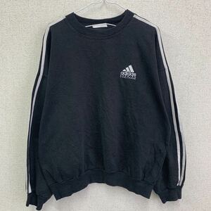 adidas アディダス スウェットトレーナー パフォーマンスロゴ ワンポイント 90s ブラック