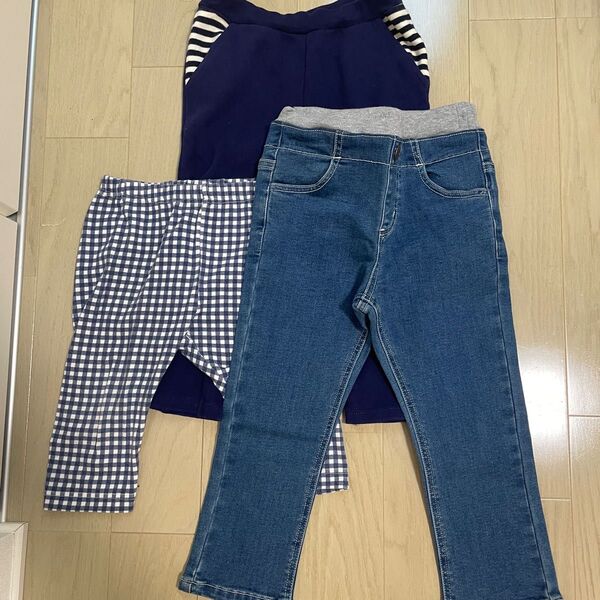 デニム ジーンズ パンツ 3本セット 子ども服 ユニクロ 他