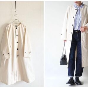 a piece of Library アピースオブライブラリー ロイヤルキャンバス オードリーコート ノーカラーコート ゆったり