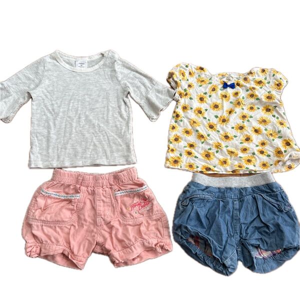 上下セット 半袖 ハーフパンツ 半袖Tシャツ Tシャツ ショートパンツ 短パン プリント ユニクロ キッズ 100