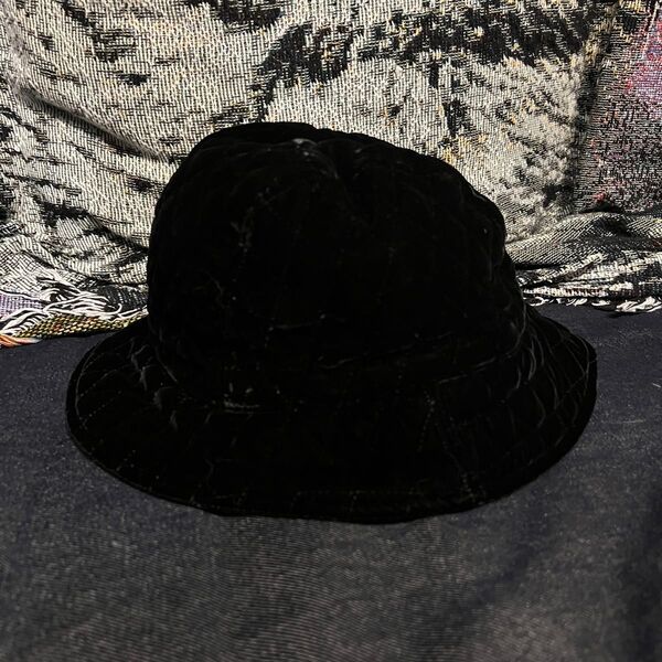 KIJIMA TAKAYUKI キジマタカユキ 24AW ベルベット キルティング バルーンハット 帽子 ブラック バケットハット