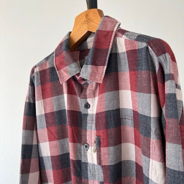 USA古着 wool rich ウールリッチ ビンテージ フランネルシャツ チェック レッド系 メンズ 長袖 XL