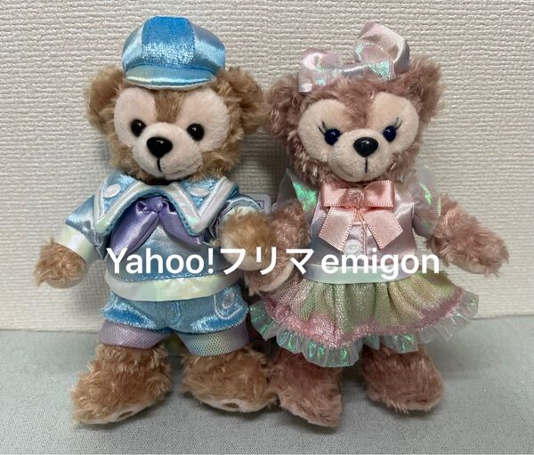 ダッフィー&フレンズ 20周年 カラフルハピネス ぬいぐるみバッジ 2点セット ぬいば ディズニーシー シェリーメイ