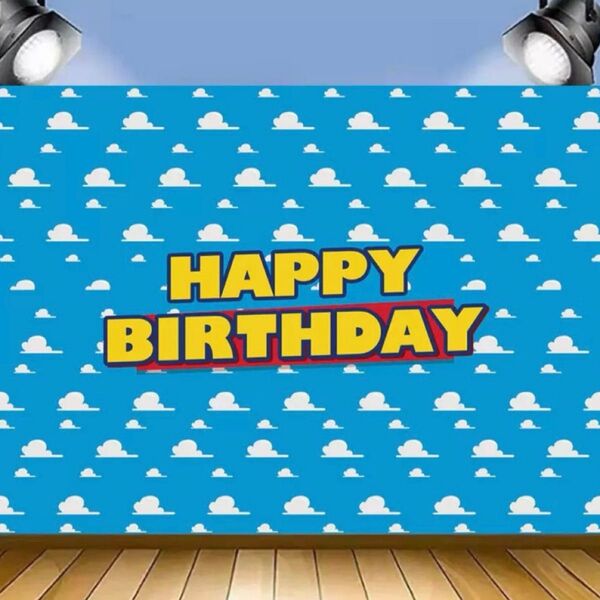 【新品】お値下げ中! 誕生日 タペストリー happy birthday パーティー ロゴ 布背景 お祝い 子供 バースデー