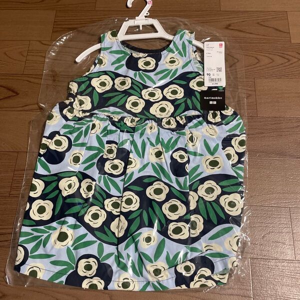 UNIQLO marimekko ノースリーブワンピース 90 ブルー