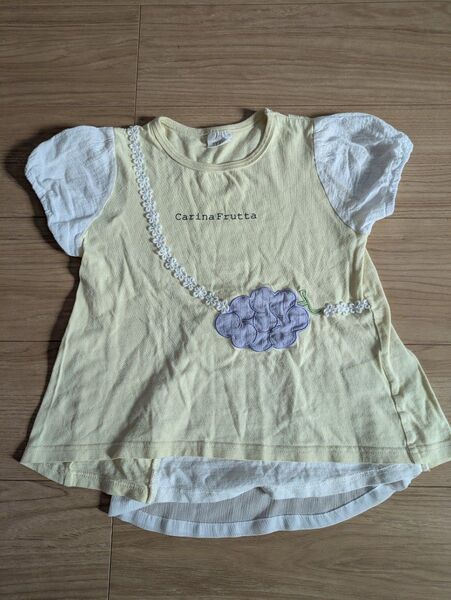 SKAPE イエロー フリル袖 Tシャツ 130