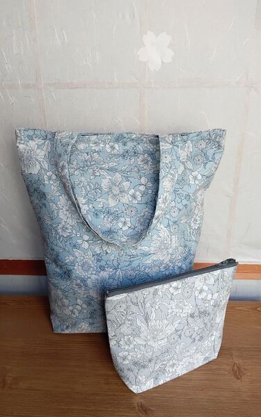ハンドメイド トートバッグとポーチのセット