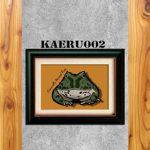 kaeru002オリジナルポスターA4ツノガエル