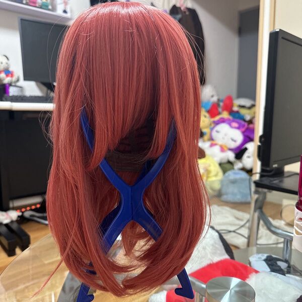 ラブライブ 真姫ちゃん 西木野真姫 μ's フルウィッグ ウィッグ 赤ウィッグ 赤髪 赤ピンク 牛飼娘 白雪