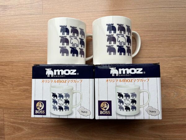 moz マグカップ2個セットNavy( サントリー ボスラテベース)非売品