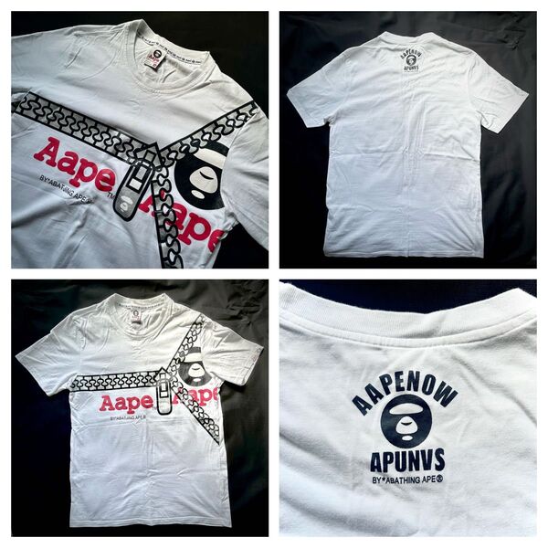 A BATHING APE・AAPENOW APUNVS Tシャツ 白系【ビッグサイズ】
