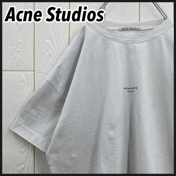 【人気デザイン】アクネストゥディオズ センターロゴ オーバーサイズTシャツ 肉厚